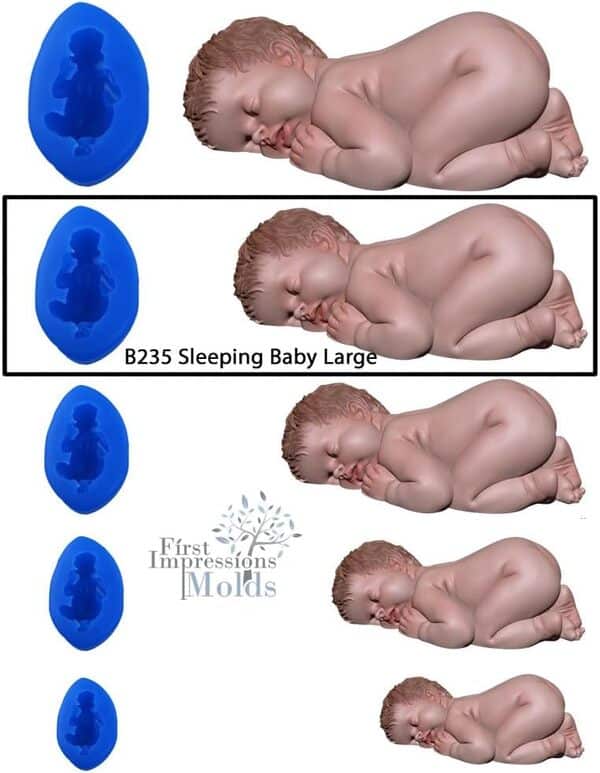 First Impression Molds B235 Baby 4 Moule à gâteau en silicone Bleu Taille L