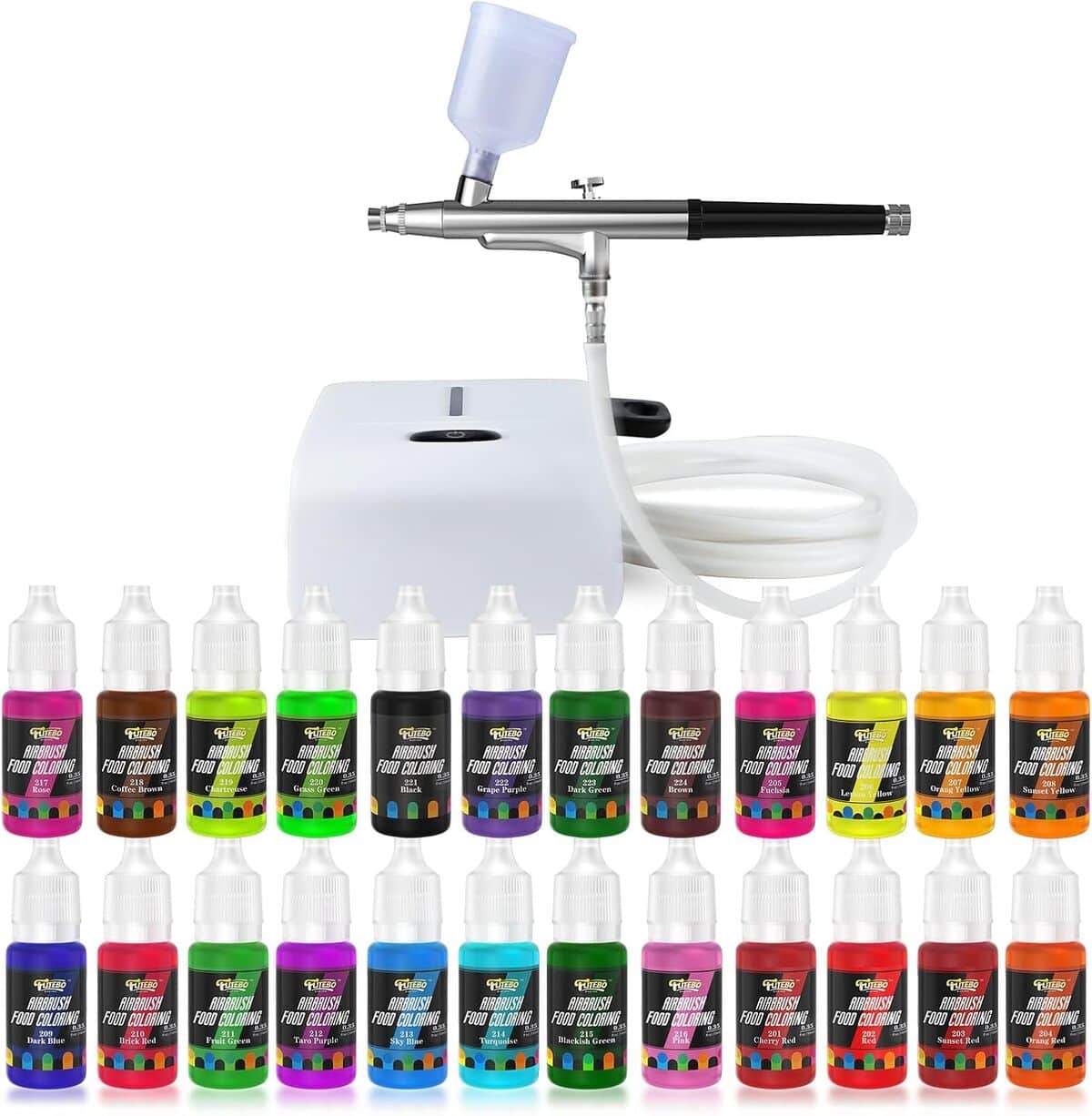 Avis sur le kit d'aérographe de gâteau Futebo Cookie : 24 couleurs éclatantes pour des desserts décorés