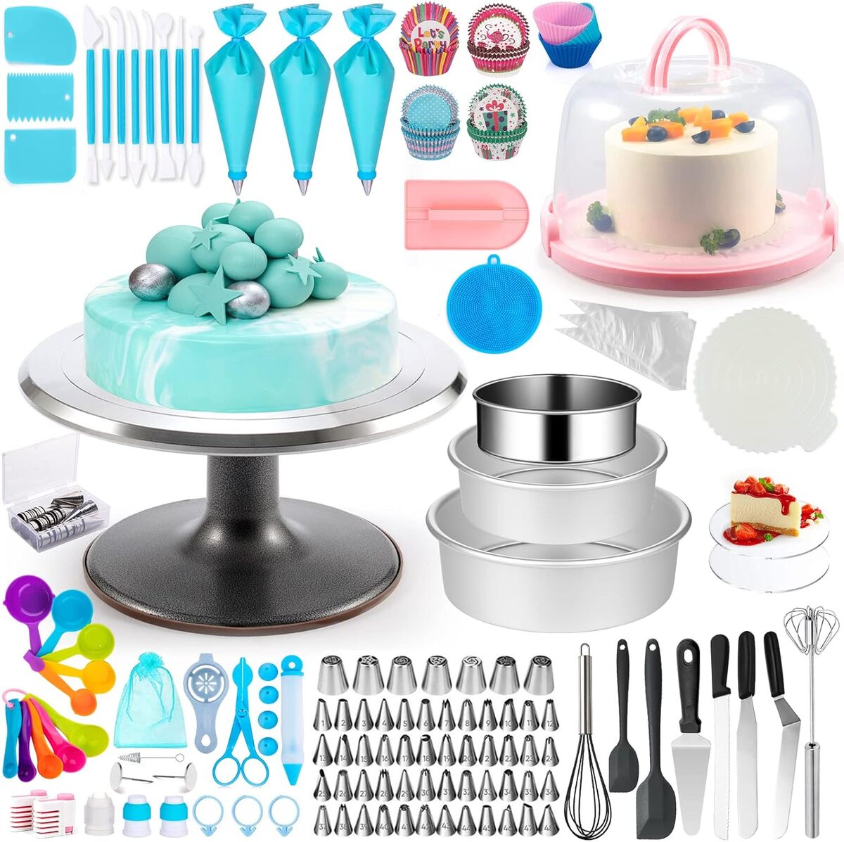 Test du kit de décoration de gâteau avec support rotatif en alliage d'aluminium