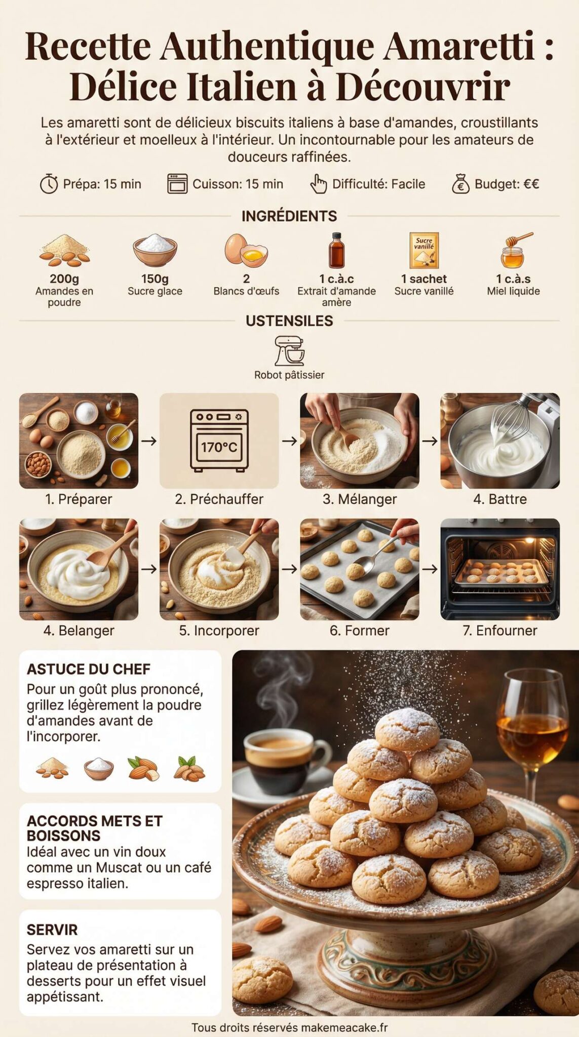 Fiche recette Recette Authentique Amaretti : délice Italien à Découvrir Fiche recette Recette Authentique Amaretti : délice Italien à Découvrir