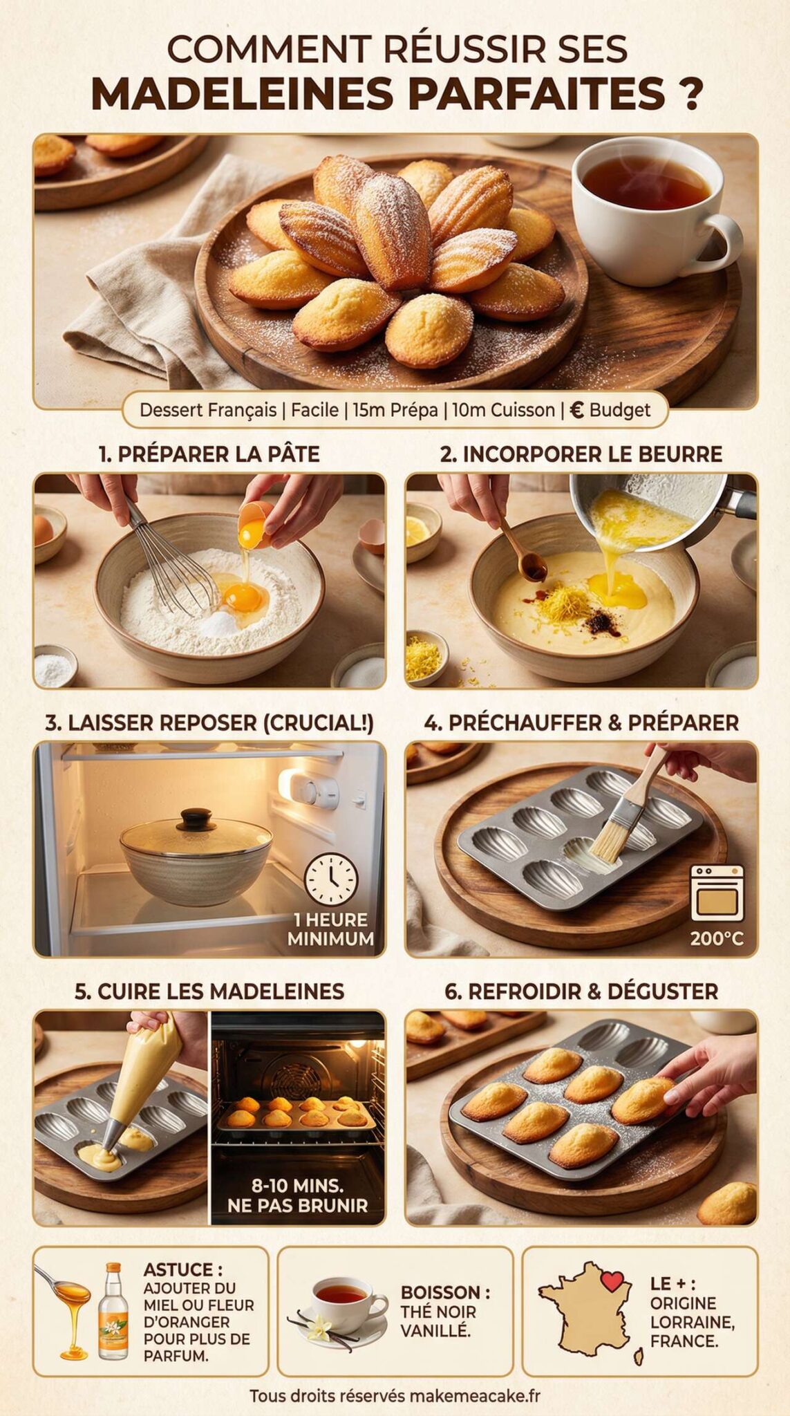 Fiche recette Comment r&eacute;ussir ses madeleines parfaites ?