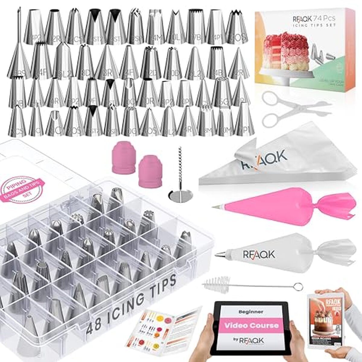 Test du lot de 74 poches et douilles RFAQK pour décoration de gâteaux