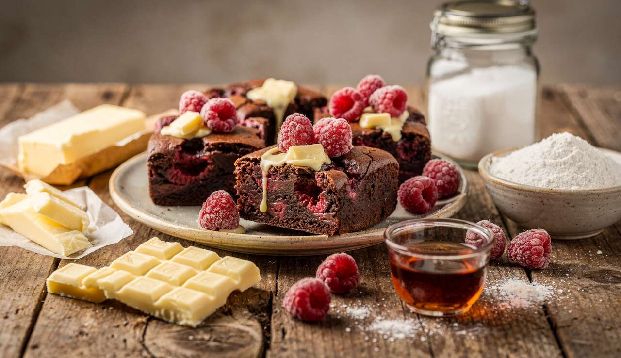 Brownie au Chocolat Blanc et Framboise : recette Gourmande