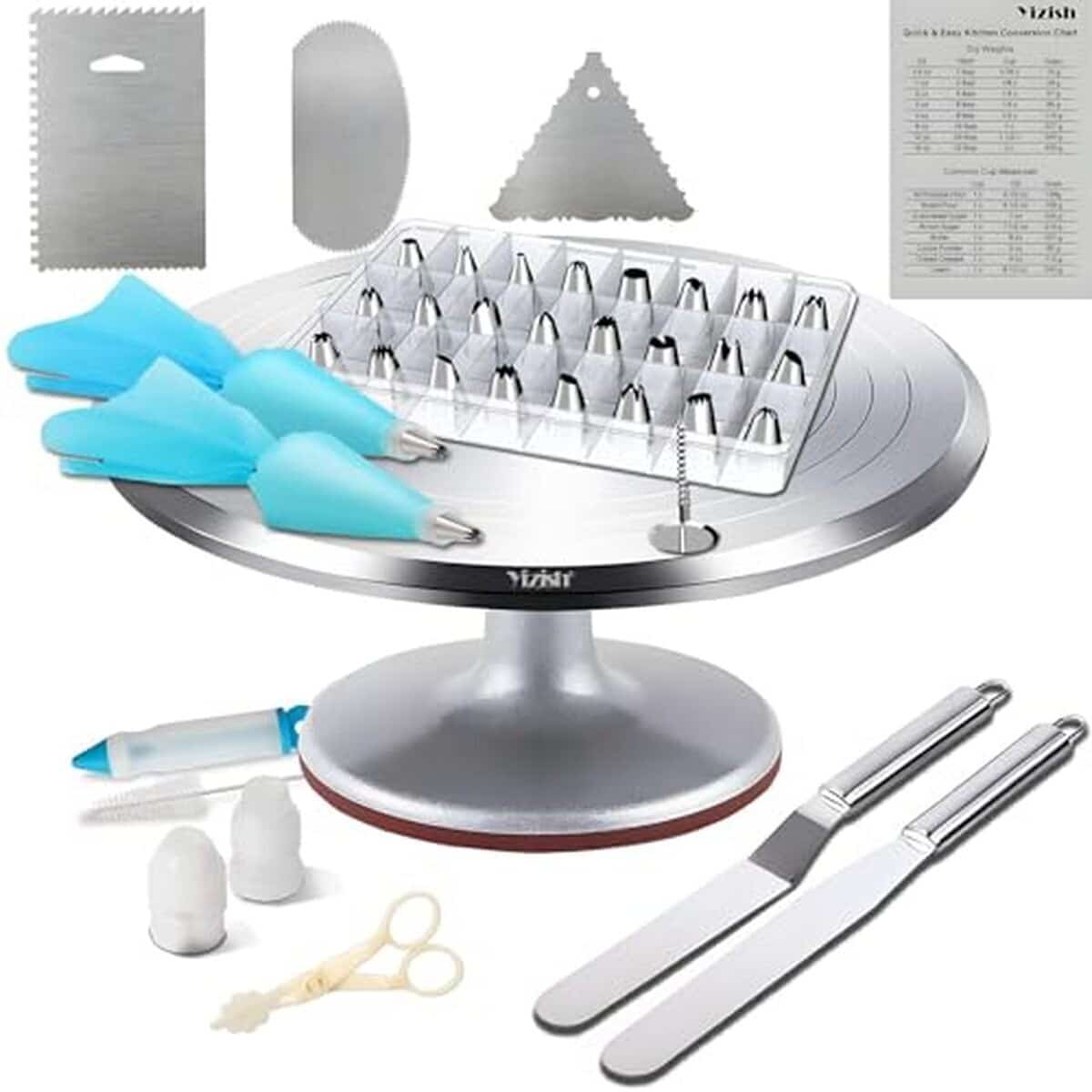 Avis sur le plateau tournant pour gâteau en aluminium avec kit complet de décoration