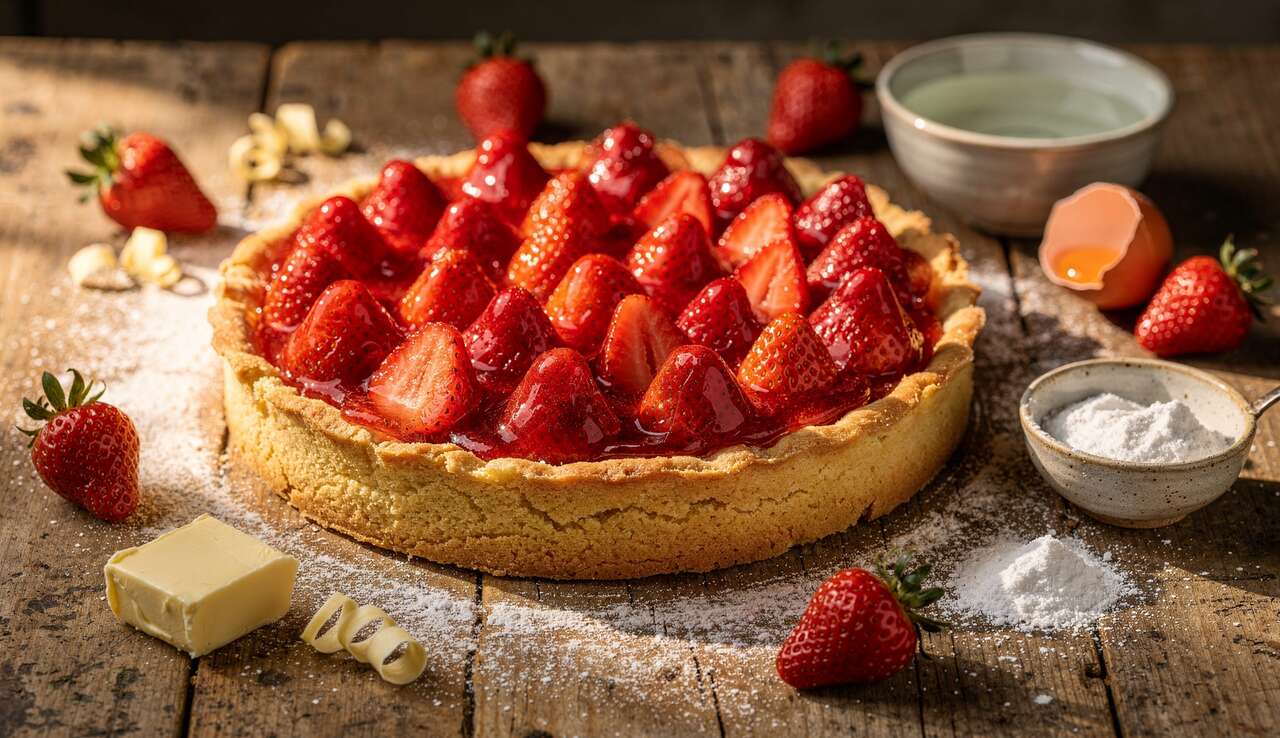 Tarte aux fraises sur sablé breton : la recette incontournable