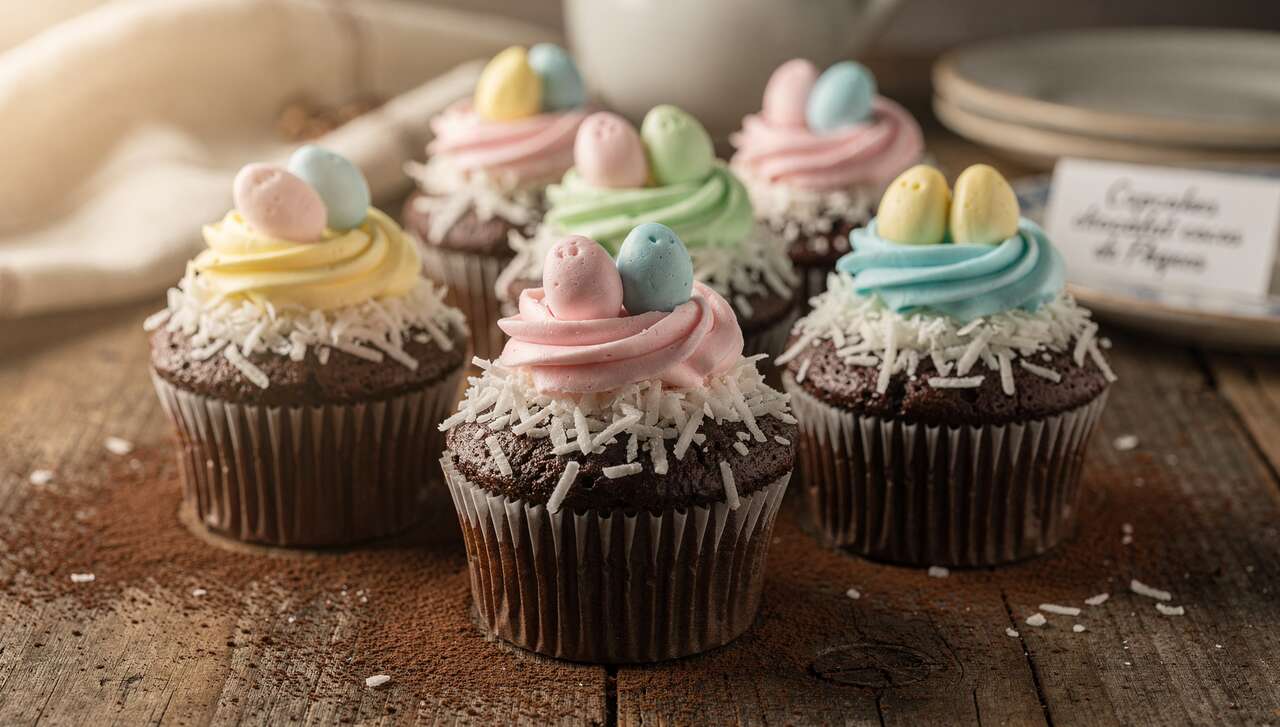 Cupcakes chocolat cocos de Pâques - Recette gourmande