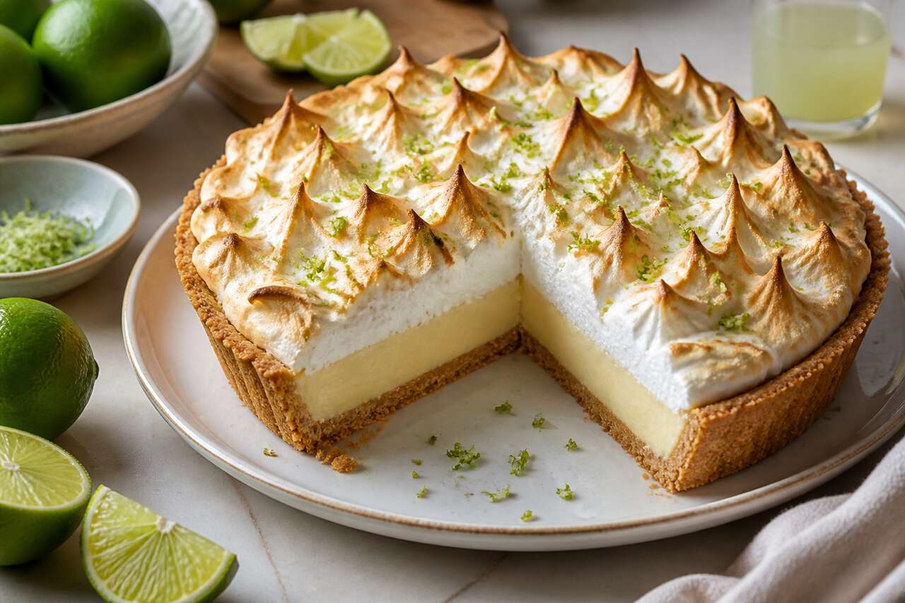 Tarte au citron vert meringuée : recette gourmande