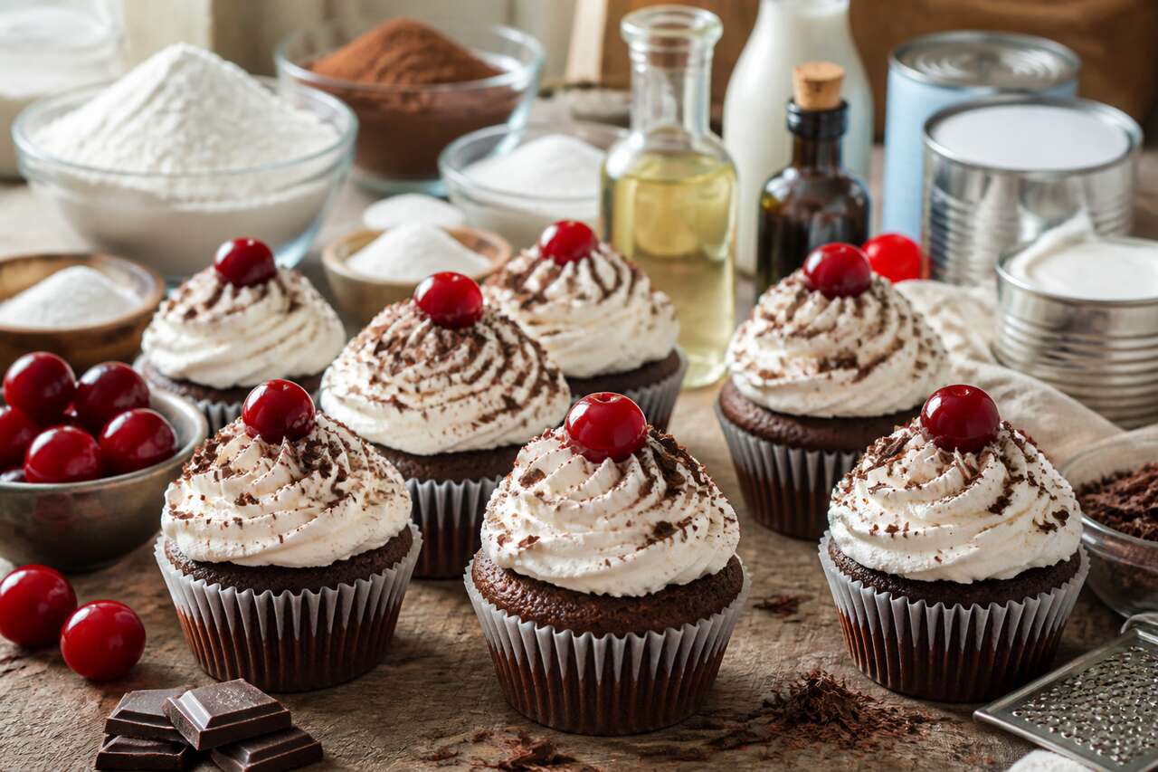 Cupcakes forêt noire : recette gourmande et facile