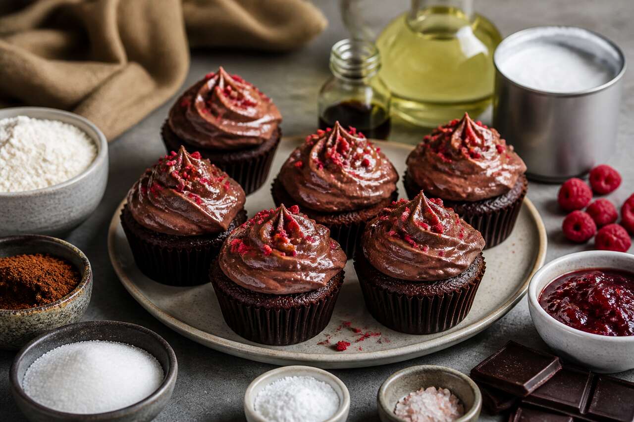 Recette cupcakes chocolat framboises facile