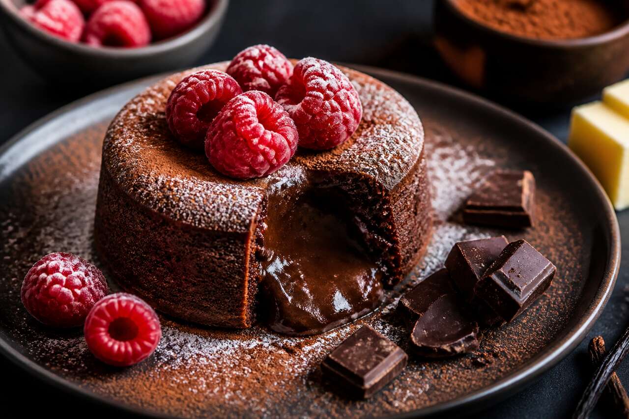 Recette de pouding au chocolat et framboises