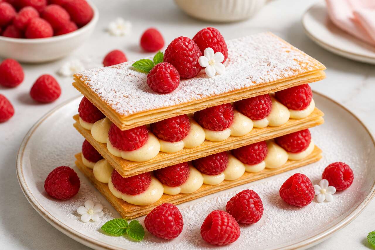 Mille-feuille aux framboises : recette gourmande et facile