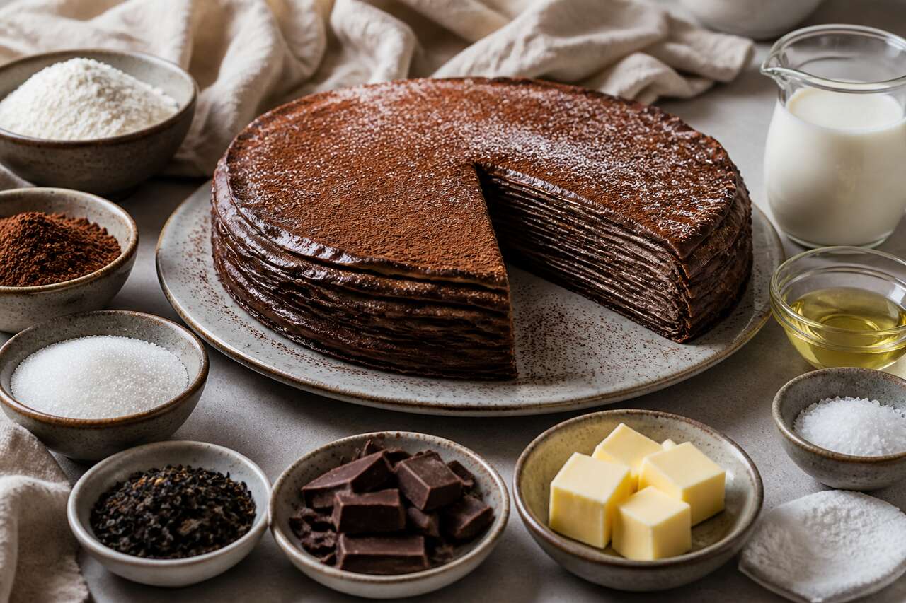 Mille-crêpes au chocolat noir et thé Earl Grey : recette gourmande