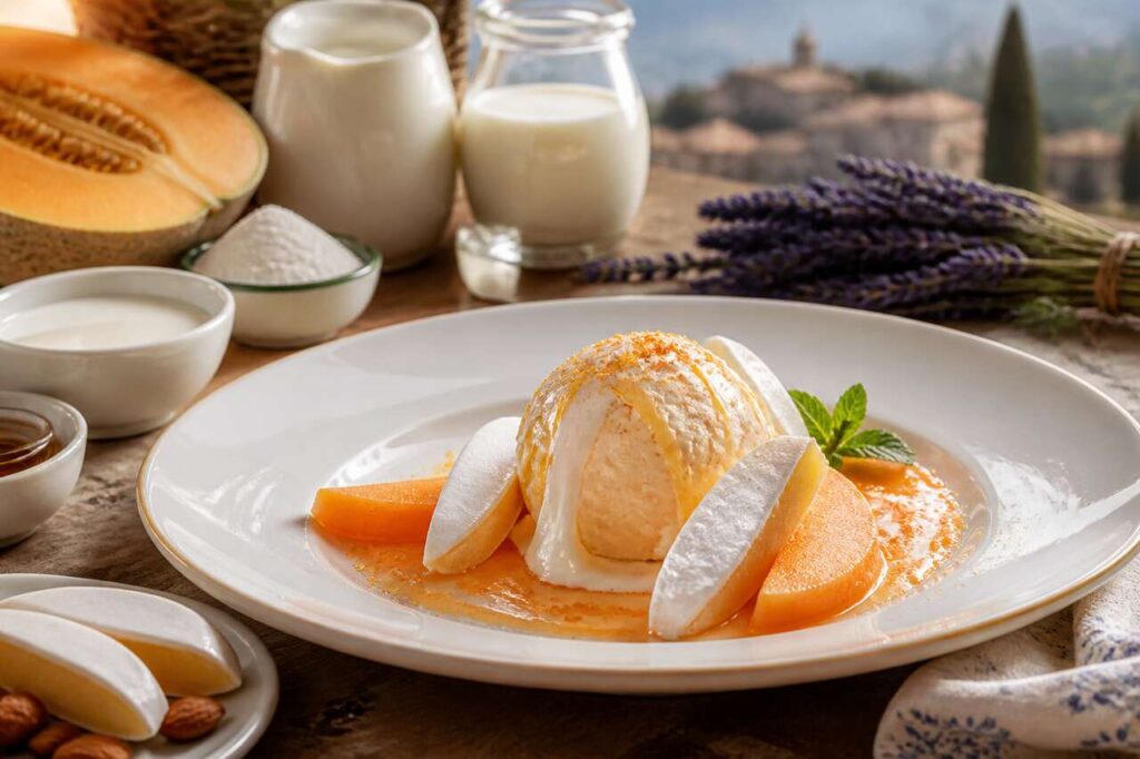 Glace aux calissons et coulis de melon : recette gourmande