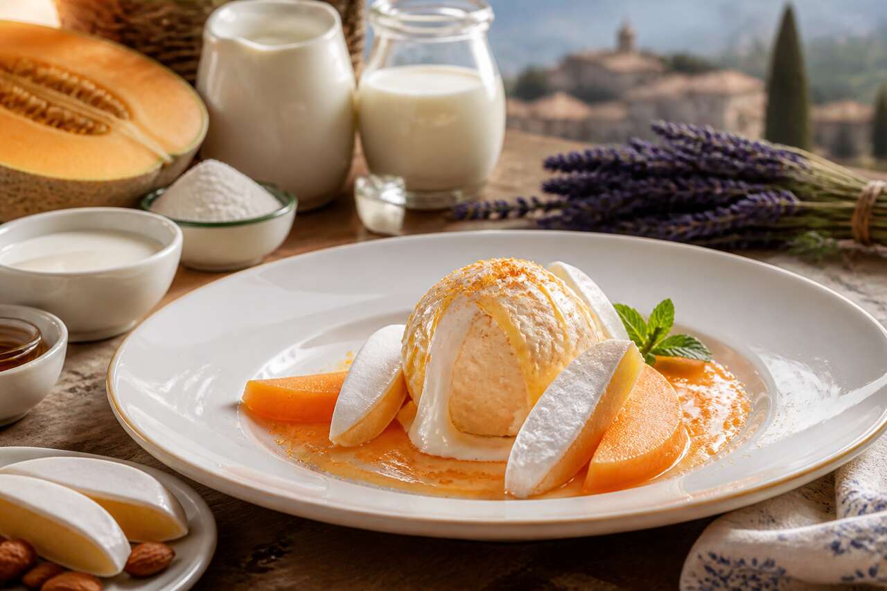 Glace aux calissons et coulis de melon : recette gourmande