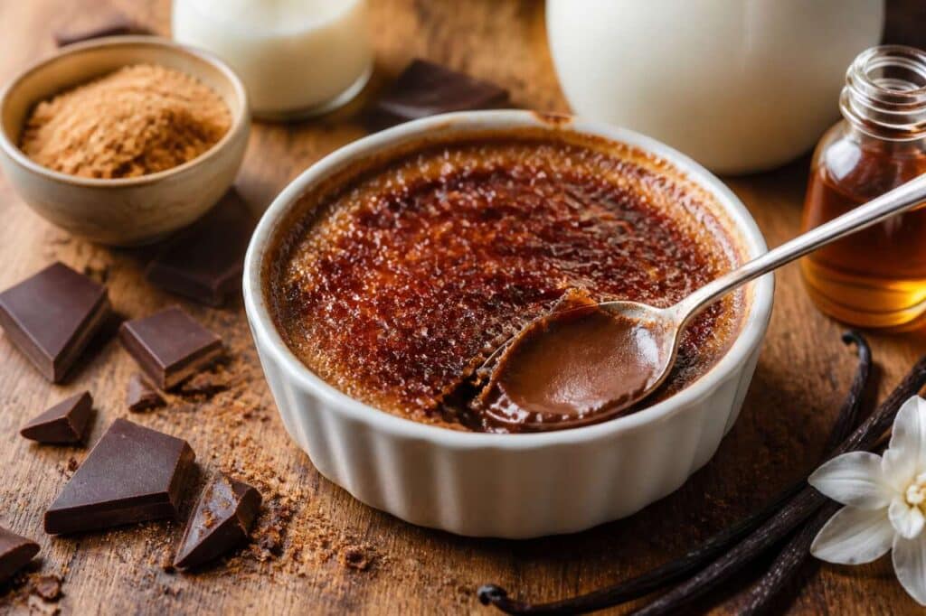 Crème au chocolat façon crème brûlée : recette gourmande
