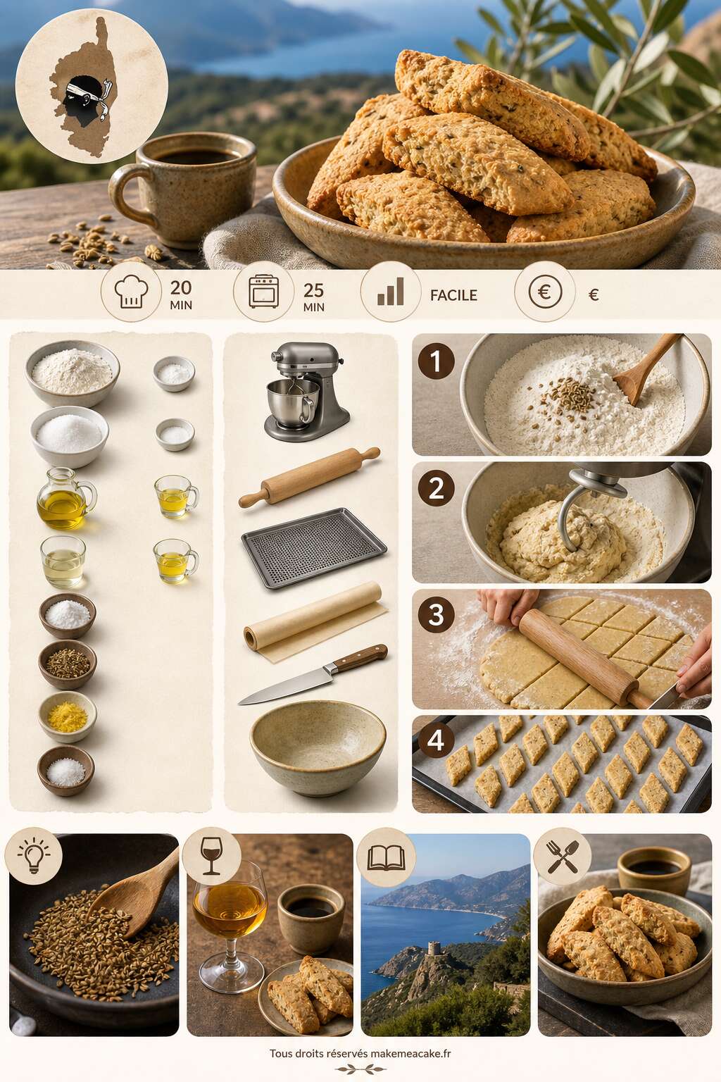 Fiche recette Recette traditionnelle de canistrelli corses