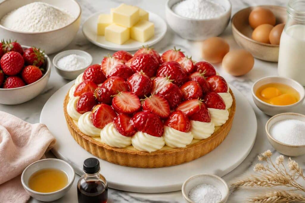 Recette de tarte aux fraises maison
