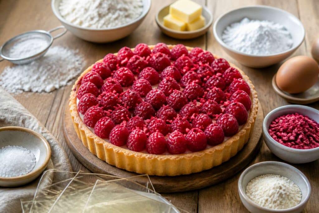 Recette de tarte aux framboises maison