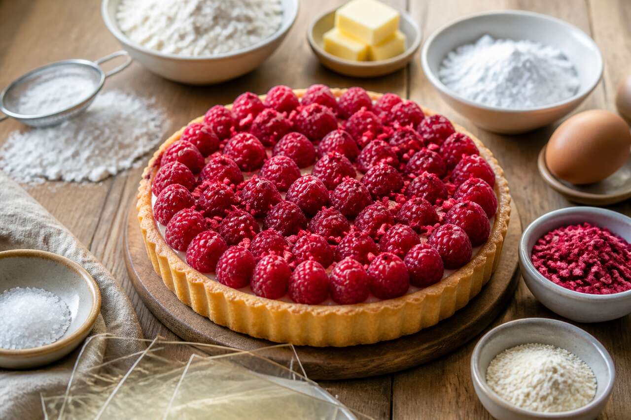 Recette de tarte aux framboises maison