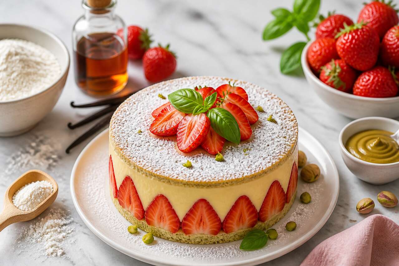 Fraisier fraises basilic : recette gourmande et originale
