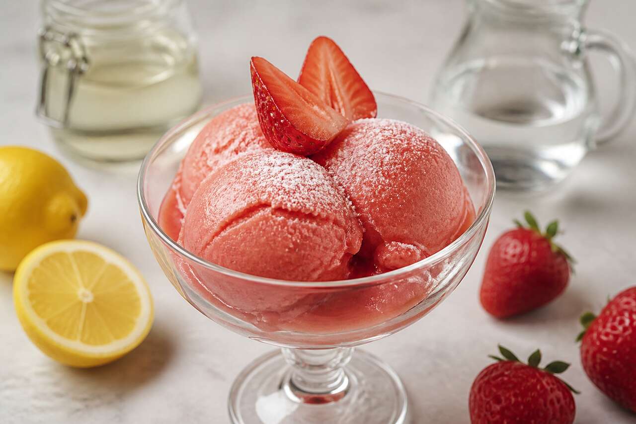 Sorbet à la fraise : recette gourmande et facile à réaliser