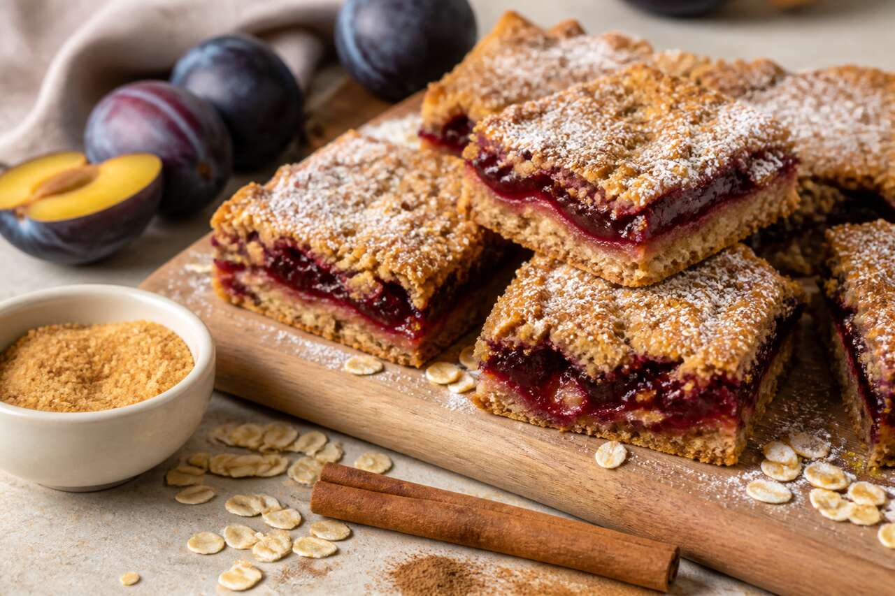 Carrés aux prunes : recette gourmande de Ricardo