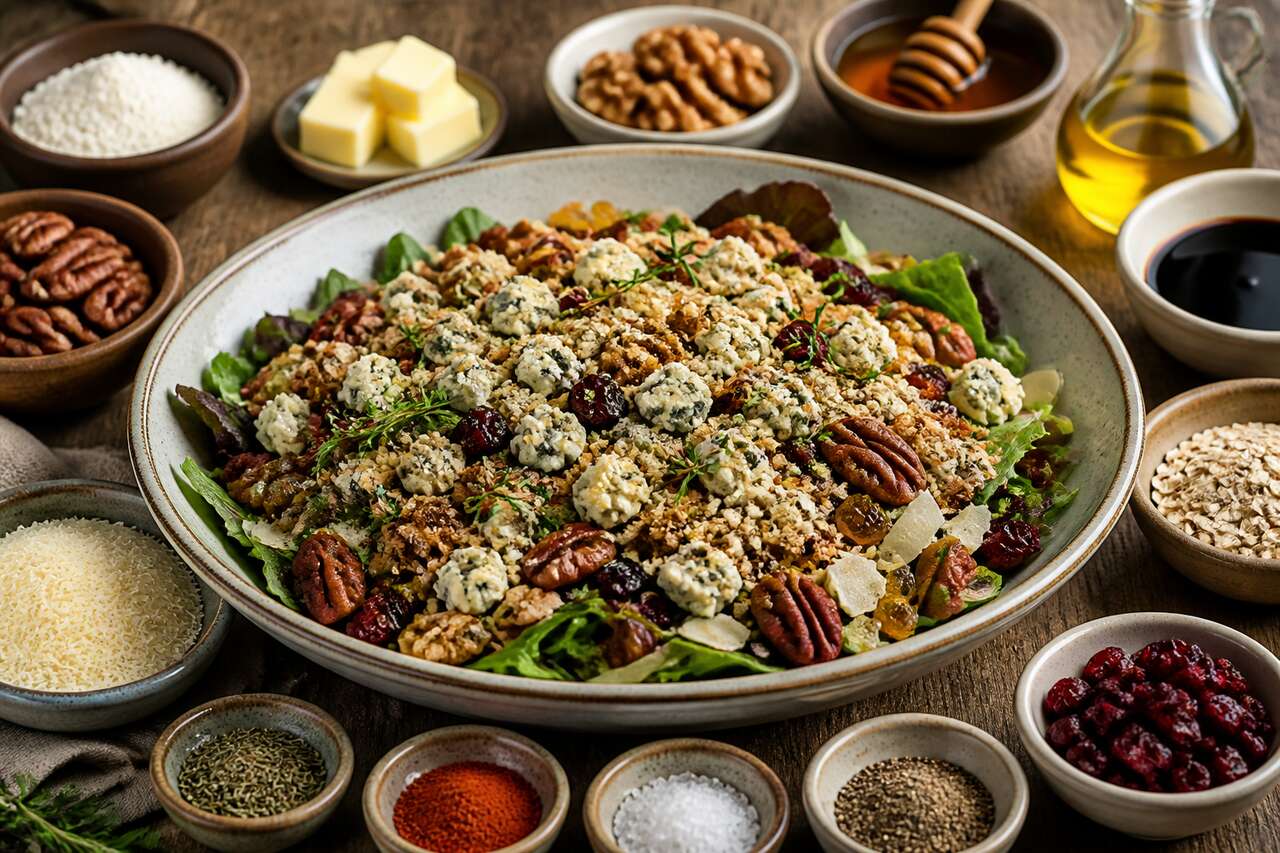 Salade Larzac façon crumble : recette originale et gourmande