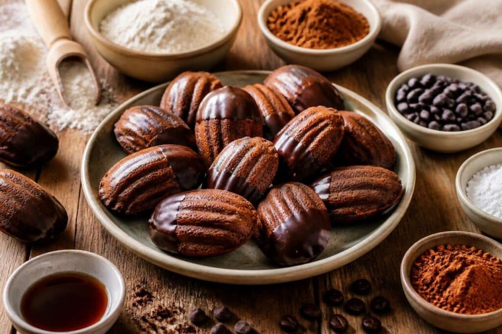 Minimadeleines au chocolat et café : recette gourmande