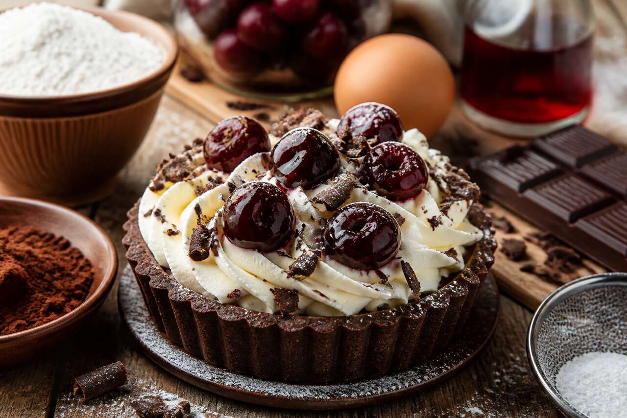 Tartelette façon forêt-noire : recette gourmande