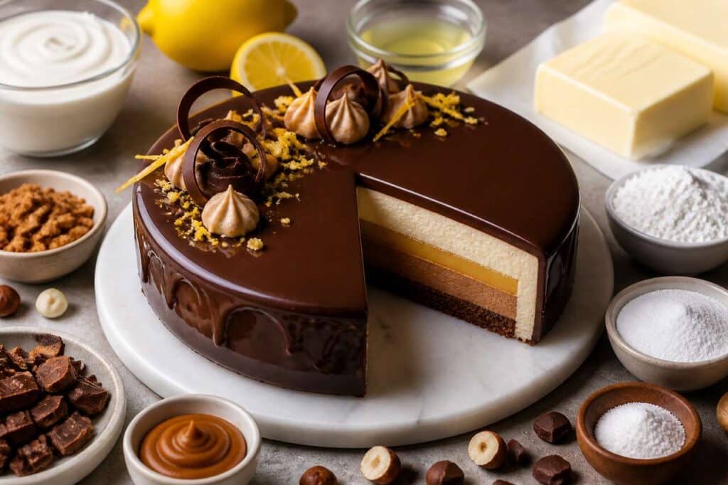 Entremet citron chocolat Président professionnel : recette gourmande