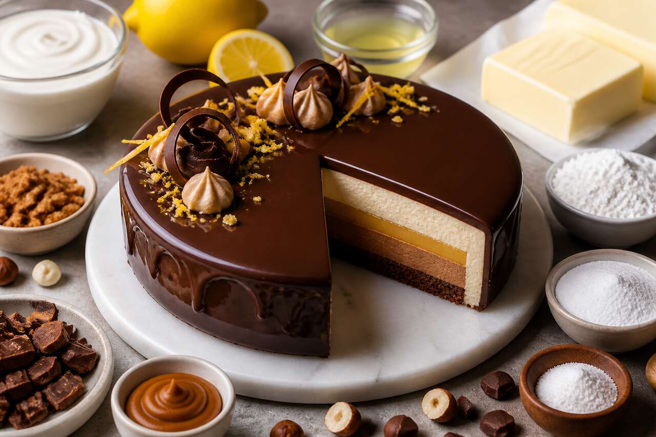 Entremet citron chocolat Président professionnel : recette gourmande