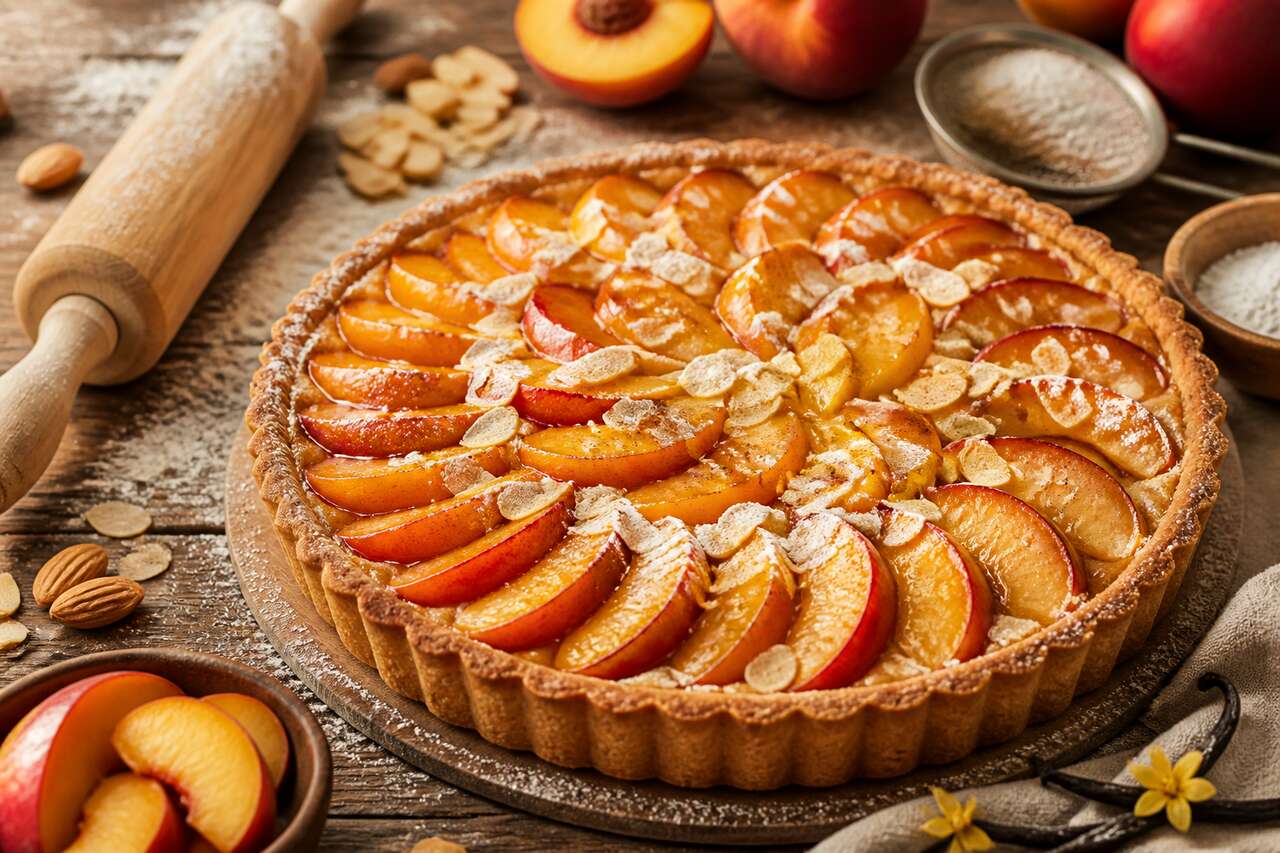 Recette de tarte classique aux pêches et nectarines