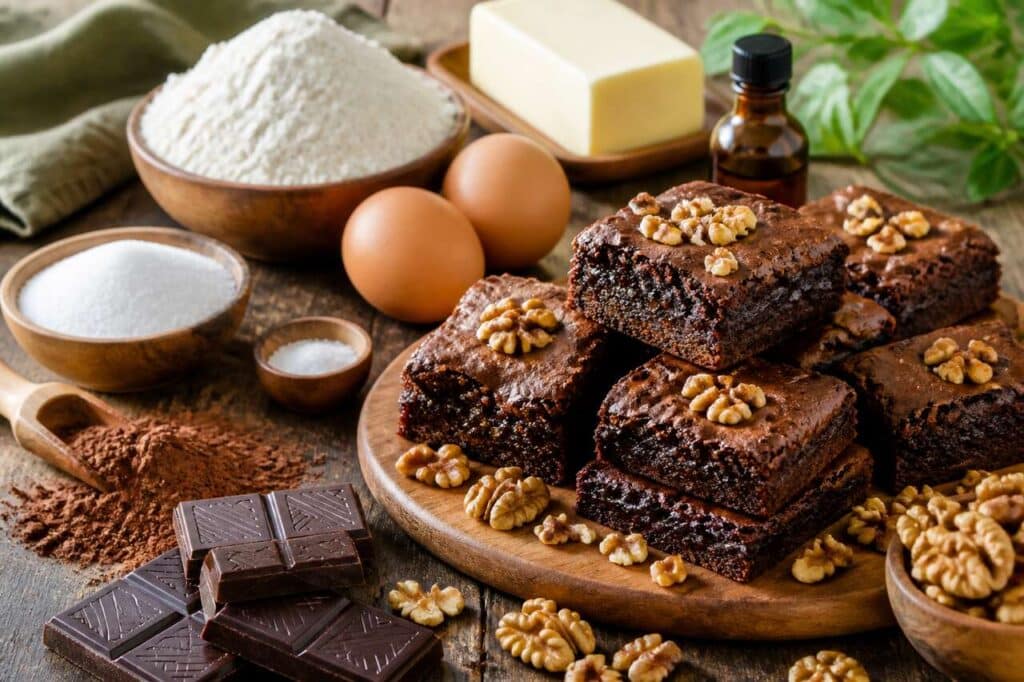 Recette facile : brownies aux noix moelleux