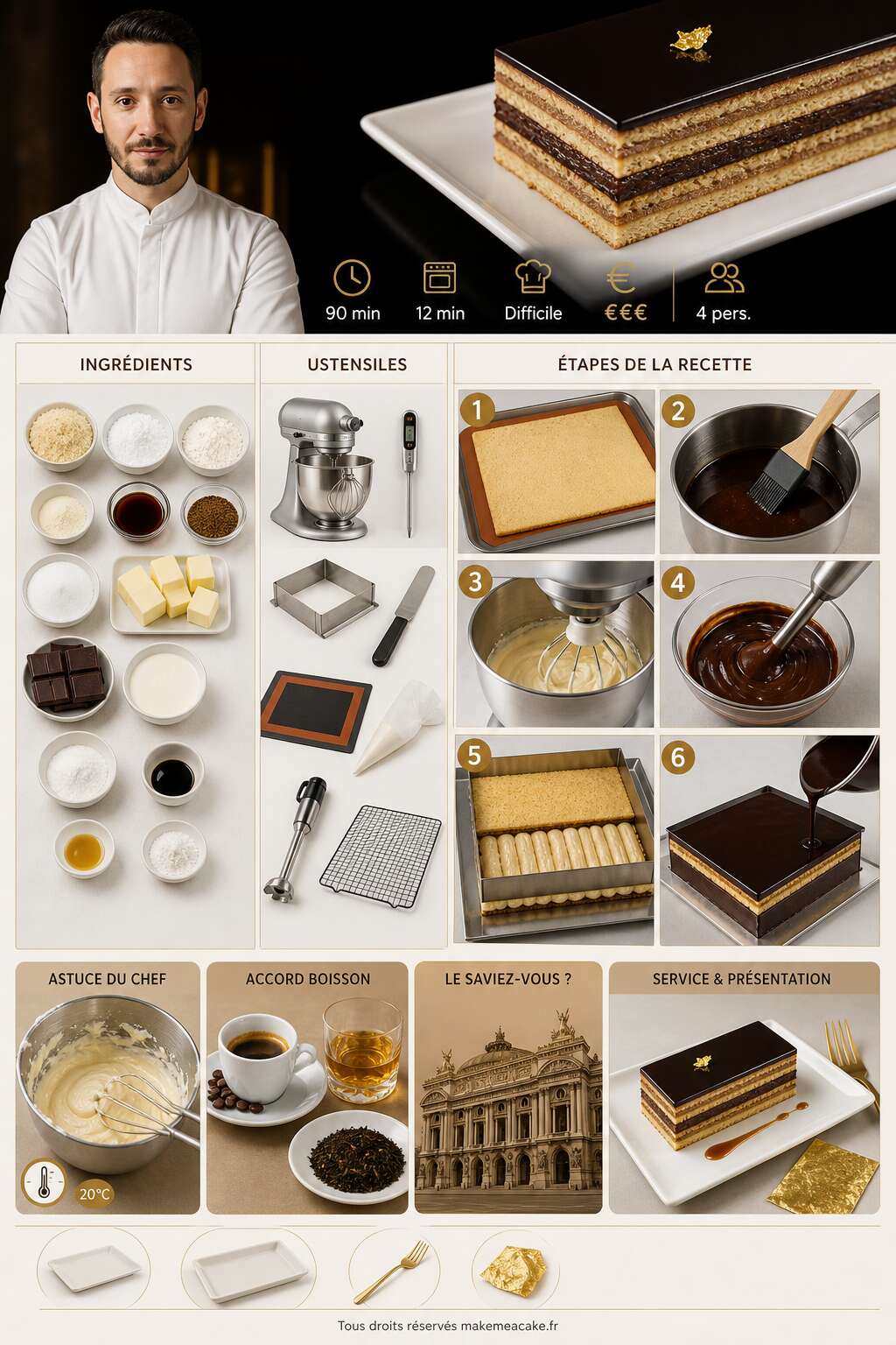 Fiche recette Recette de l'Op&eacute;ra par C&eacute;dric Grolet