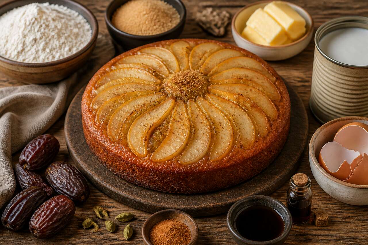Gâteau aux dattes et poires : recette délicieuse