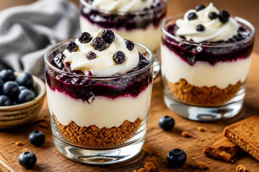 Recette de verrine cheesecake myrtille