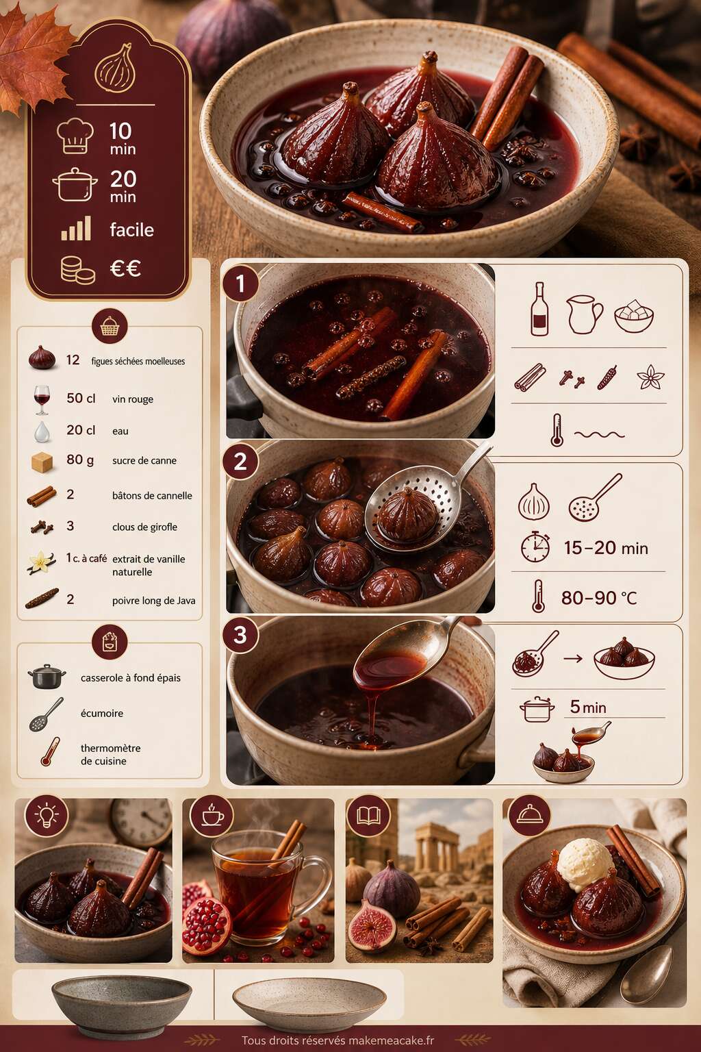 Fiche recette Figues pochées à la cannelle : une recette gourmande à essayer Fiche recette Figues pochées à la cannelle : une recette gourmande à essayer