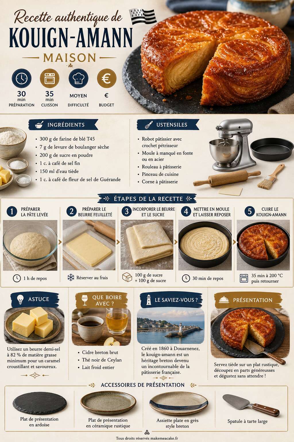 Fiche recette Recette authentique de kouign-amann maison Fiche recette Recette authentique de kouign-amann maison