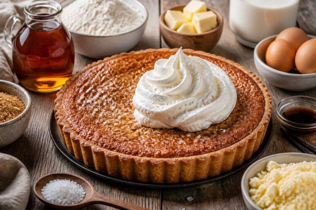 Tarte au sirop d'érable, chantilly et crumble
