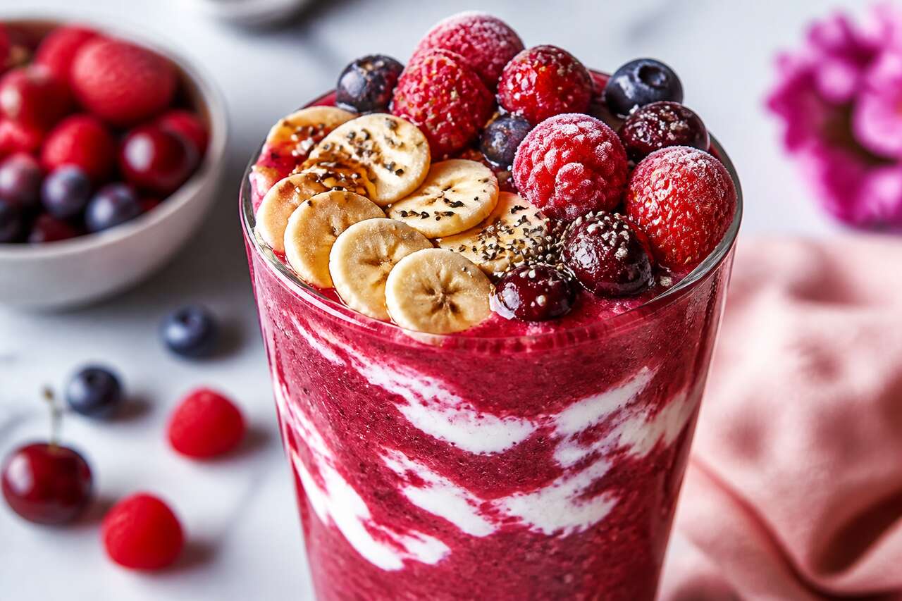 Recette de smoothie aux fruits rouges