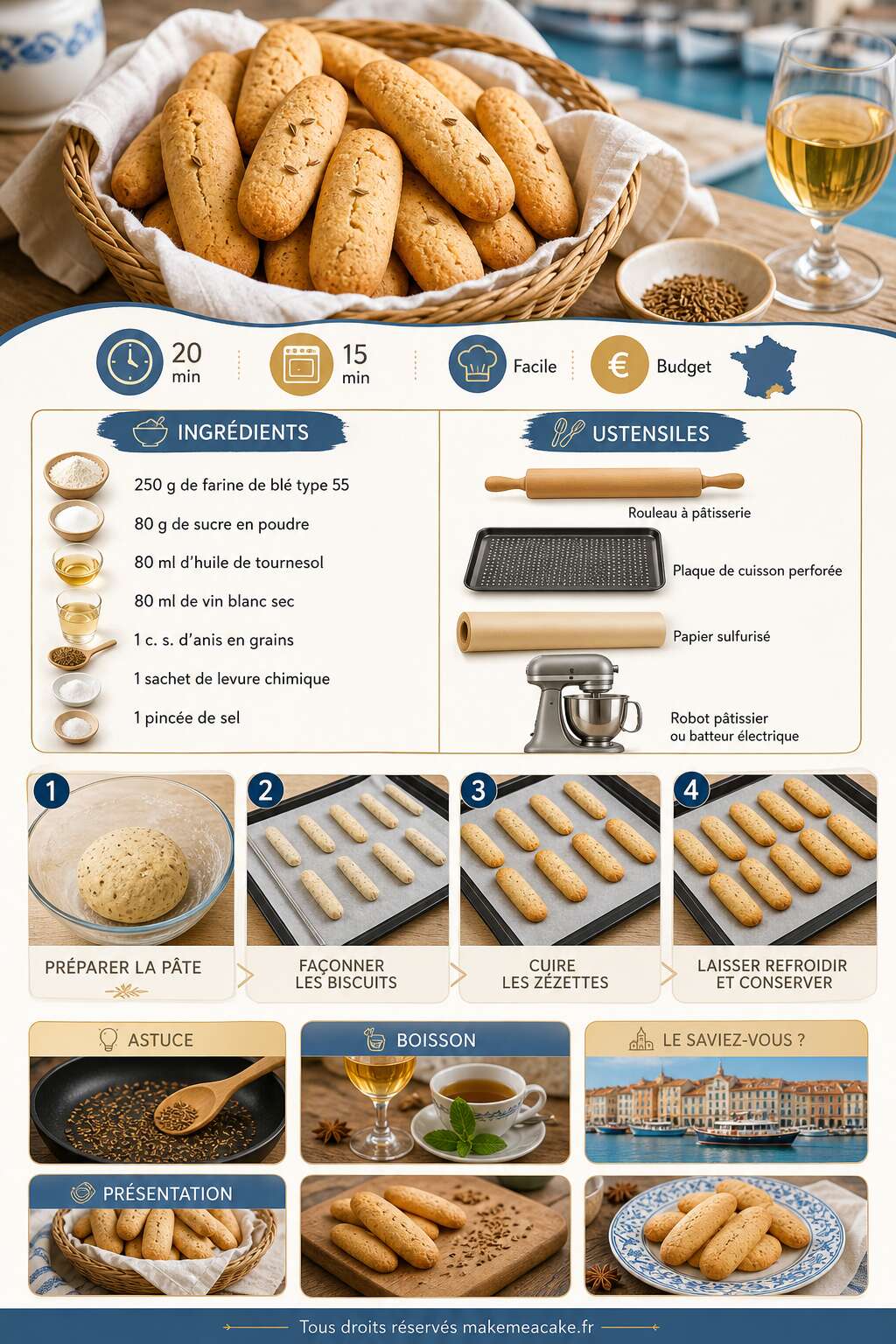 Fiche recette Recette des Z&eacute;zettes de S&egrave;te : biscuits traditionnels sucr&eacute;s