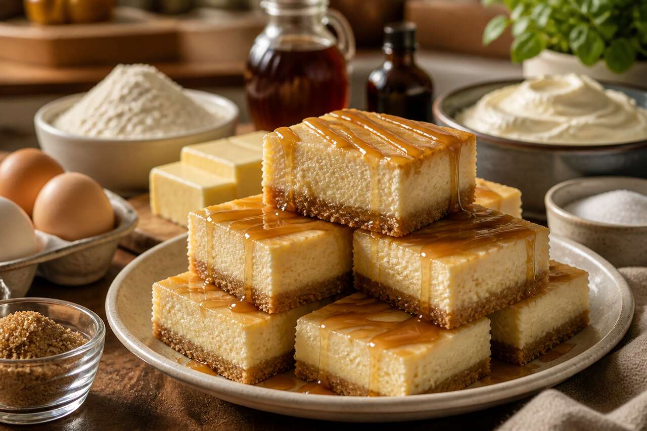 Carrés de gâteau au fromage à l'érable : la recette gourmande de Ricardo