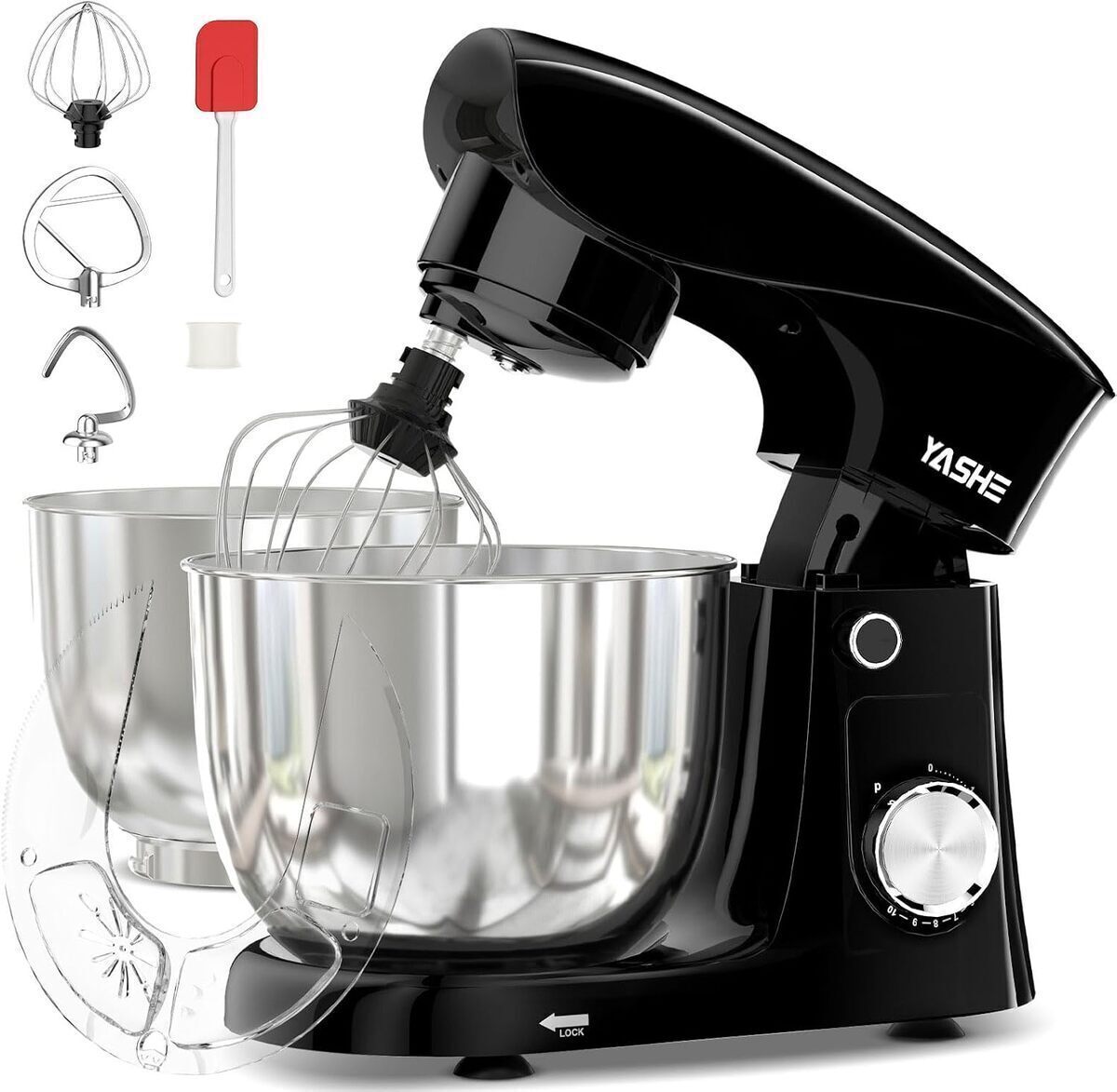 Test : robot pâtissier YASHE 1500W, 2 bols inox