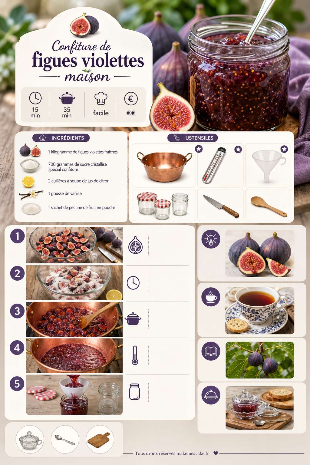 Fiche recette Confiture de figues violettes maison : recette facile et rapide Fiche recette Confiture de figues violettes maison : recette facile et rapide