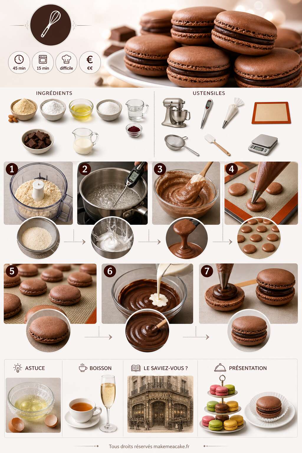 Fiche recette Recette de macarons maison : secrets et astuces Fiche recette Recette de macarons maison : secrets et astuces