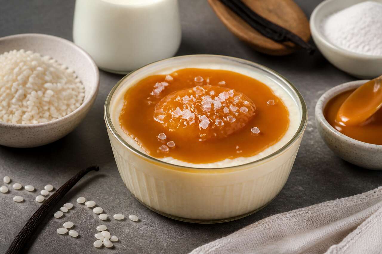 Riz au lait et caramel beurre salé : recette gourmande