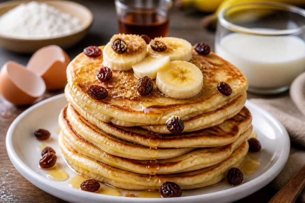 Recette pancakes banane rhum raisins