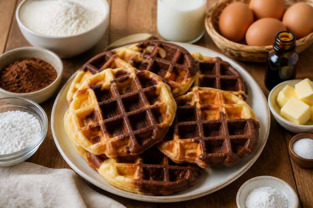 Recette de gaufres bicolores moelleuses et savoureuses