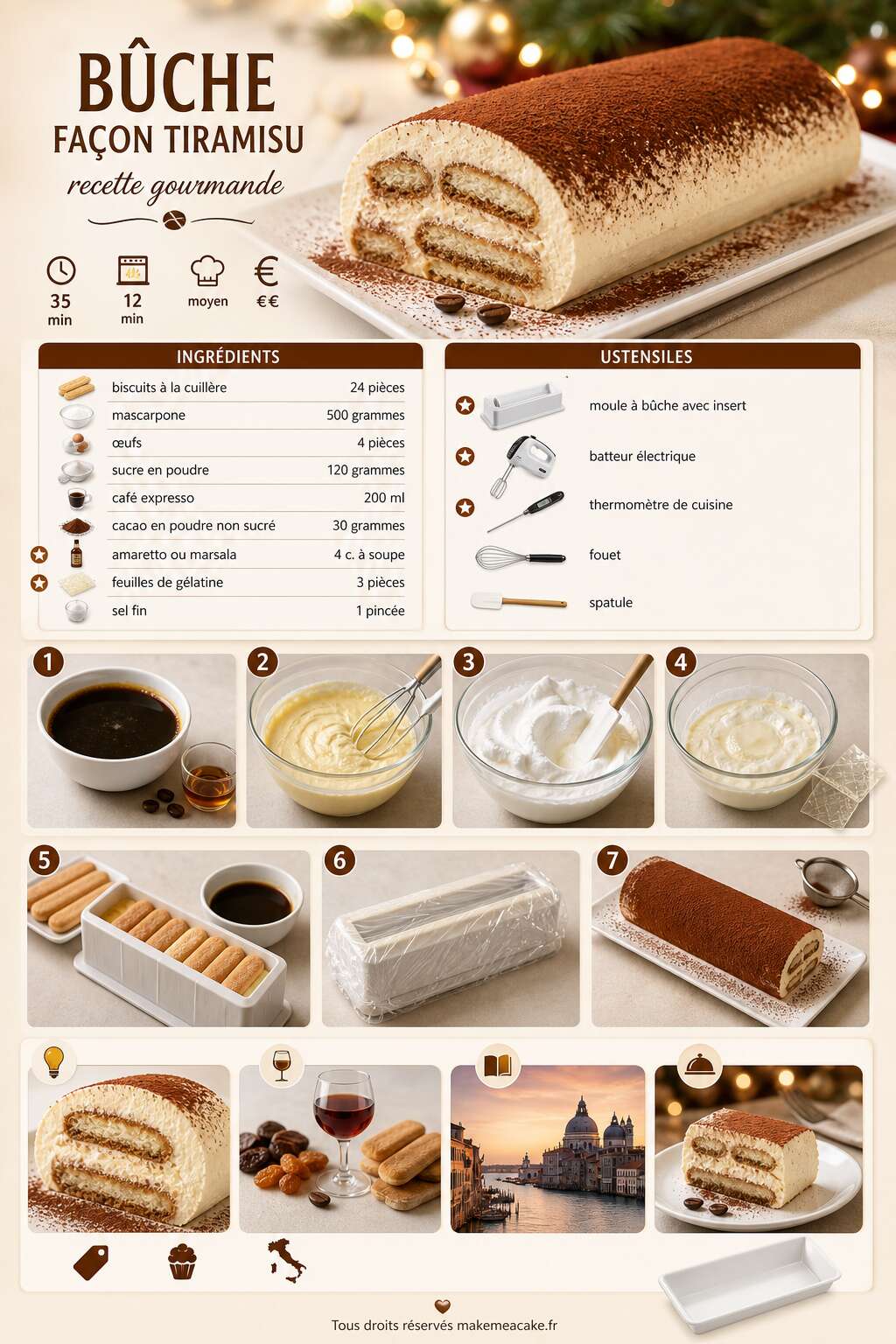 Fiche recette Bûche façon tiramisu : recette gourmande Fiche recette Bûche façon tiramisu : recette gourmande