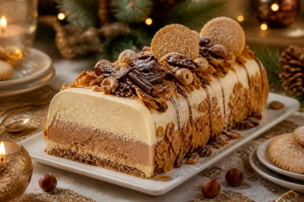 Bûche glacée pralinée : recette gourmande pour fêtes